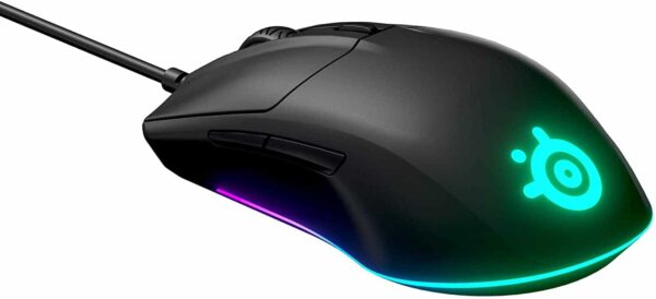 SteelSeries Rival 3 Gaming Mouse - 8,500 CPI TrueMove Core Optical Sensor - 6 Programmable Buttons - Split Trigger Buttons - Brilliant Prism RGB Lighting (62513)
