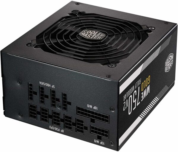 Cooler Master MWE Gold 750 V2 Full Modular, 750W, 80+ Gold Efficiency, 2 EPS Connectors, 120mm HDB Fan, Semi-fanless Operation -- MPE-7501-AFAAG-U2
