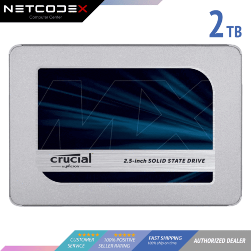 Crucial MX500 2TB 3D NAND SATA 2.5 Inch Internal SSD, up to 560MB/s Micron 3D TLC NAND Flash technology, DRAM and SLC cache on board, SM2258 controller - CT2000MX500SSD1