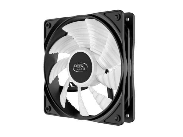 DEEPCOOL RF120 W Single Color LED Fan ( RF120W ) - 120mm 9-Blade White LED Cooling Fan with 3-pin/LP4 Power Connector DP-FLED-RF120-WH