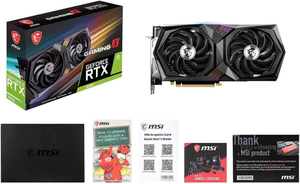 MSI Gaming GeForce RTX 3060 12GB 15 Gbps GDRR6 192-Bit HDMI/DP PCIe 4 Twin-Frozr Torx Fan Ampere RGB OC Graphics Card (RTX 3060 Gaming X 12G)