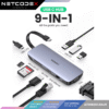 UGREEN USB C Hub 9 in 1 USB Type C HDMI Multiport Adapter Dock with 4K HDMI VGA Gigabit Ethernet PD Charging 3 USB 3.0 Ports SD Card Reader RJ45 Compatible for MacBook Pro Air 2021 2020 2019 2018 Dell XPS CM179 - 40873