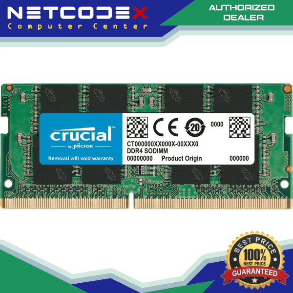 Crucial RAM 8GB DDR4 3200 MHz (PC4-25600) CL22 SODIMM Laptop Memory CT8G4SFRA32A / CT8G4SFS832A