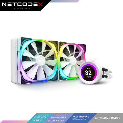 NZXT Kraken Z63 RGB 280mm White **LGA 1700 bracket included** – RL-KRZ63-RW – AIO RGB CPU Liquid Cooler – Customizable LCD Display – Improved Pump – Powered by CAM V4 – RGB Connector – AER RGB 2 140mm Radiator Fans (2 Included) LGA1700 Support