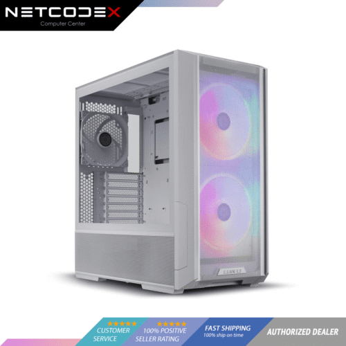 LIAN LI LANCOOL 216RW White Steel / Tempered Glass ATX Mid Tower Computer Case ,2x 16 cm ARGB Fans Included - LANCOOL 216RW