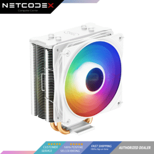 Deepcool GAMMAXX 400 XT RGB CPU Air Cooler - White - Intel LGA1700/1200/1151/1150/1155, AMD AM4, 6 Color Static Rainbow LEDs, DP-MCH4-GMX400-XT-WH
