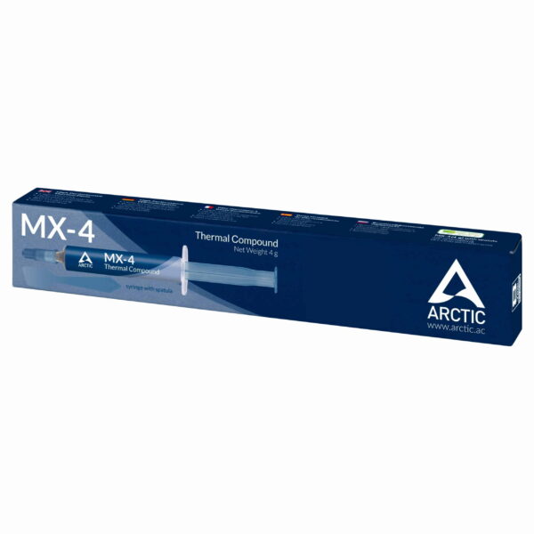 Arctic MX-4 4g Thermal Compound Paste with Spatula for All CPU Coolers with Extremely high thermal Conductivity Low Thermal Resistance Long Durability Metal-Free Non-Conductive Non-capacitive