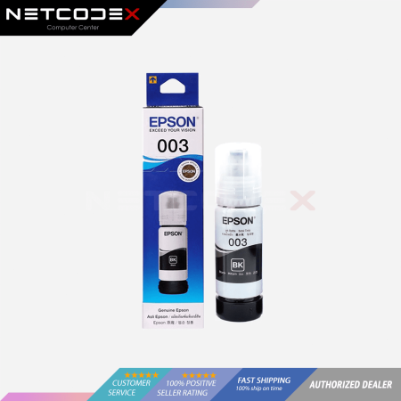 Epson 003 C13T00V100 Black Genuine Ink Bottle for L1110, L3100, L3101 ...