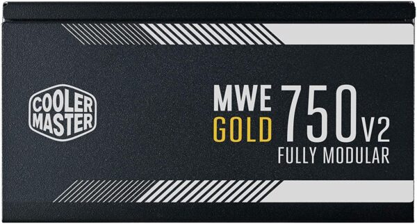 Cooler Master MWE Gold 750 V2 Full Modular, 750W, 80+ Gold Efficiency, 2 EPS Connectors, 120mm HDB Fan, Semi-fanless Operation -- MPE-7501-AFAAG-U2