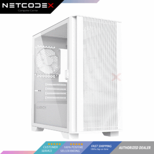 Montech AIR 100 Lite Micro-ATX Tower Ultra-Minimalist Design, Fine Mesh Front Panel, High Airflow, Unique Side Swivel Tempered Glass, White