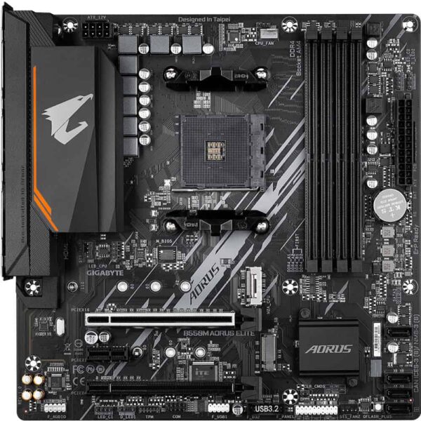 Gigabyte B550M AORUS ELITE AM4 Micro-ATX Motherboard with Pure Digital VRM Solution Dual PCIe 4.0/3.0 M.2 Connectors DDR4 PCIe 4.0 mATX for AMD Ryzen - GA-B550M-AORUS-ELITE