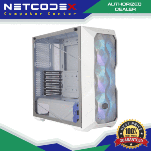 Cooler Master MasterBox TD500 Mesh Airflow ATX Mid-Tower with Polygonal Mesh Front Panel, Crystalline Tempered Glass, E-ATX Up to 10.5", Three 120mm ARGB Fans & ARGB Lighting System - White