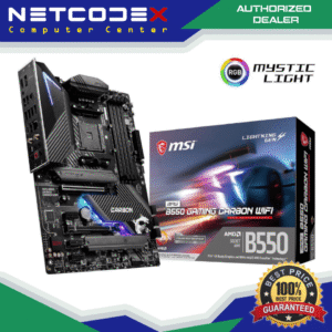 MSI MPG B550 Gaming Carbon WiFi Gaming Motherboard (AMD AM4, DDR4, PCIe 4.0, SATA 6Gb/s, Dual M.2, USB 3.2 Gen 2, HDMI/DP, Wi-Fi 6 AX, ATX, AMD Ryzen 5000 Series Processors)