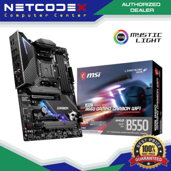 b2ad6a1705afdfd5579dde6ec1fd3f12.png MSI MPG B550 Gaming Carbon WiFi Gaming Motherboard (AMD AM4, DDR4, PCIe 4.0, SATA 6Gb/s, Dual M.2, USB 3.2 Gen 2, HDMI/DP, Wi-Fi 6 AX, ATX, AMD Ryzen 5000 Series Processors)