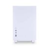 LIAN LI Q58 PCIe 4.0 White Color SPCC / Aluminum / Tempered Glass Mini Tower Computer Case, PCI4.0 Riser Card Cable Included, PC Case --- Q58W4