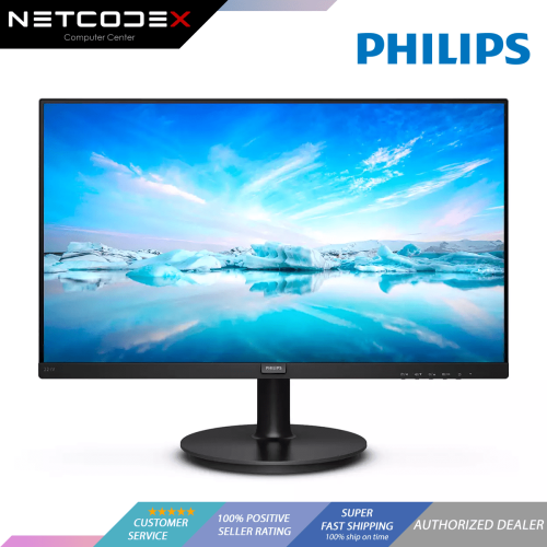 Philips 221V8/71 Monitor 21.5"  VA 1920 x 1080 VGA/HDMI 75hz 4ms VESA mount 221V8 - Black