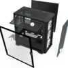 Montech AIR 100 ARGB Micro-ATX Tower with Four ARGB Fans Pre Installed, Ultra-Minimalist Design, Fine Mesh Front Panel, High Airflow, Unique Side Swivel Tempered Glass, Black