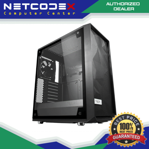 Fractal Design Meshify C Black ATX High-Airflow Compact Light Tint Tempered Glass Window Mid Tower Computer Case, FD-CA-MESH-C-BKO-TGL