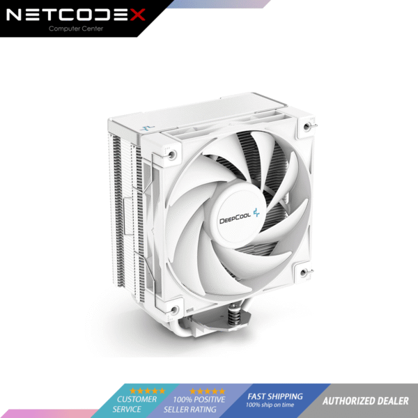 DeepCool AK400 CPU Air Cooler 220w TDP 6mm x 4 Nickel Plated Copper Heat Pipes CPU Cooler with PWM 120mm FDB Fan 1850RPM for Intel LGA 1700/1200/1151/1150/1155 AMD AM5/AM4, White -  R-AK400-WHNNMN-G-1