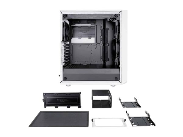Fractal Design Meshify C WHITE ATX High-Airflow Compact Light Tint Tempered Glass Window Mid Tower Computer Case, FD-CA-MESH-C-WT-TGC