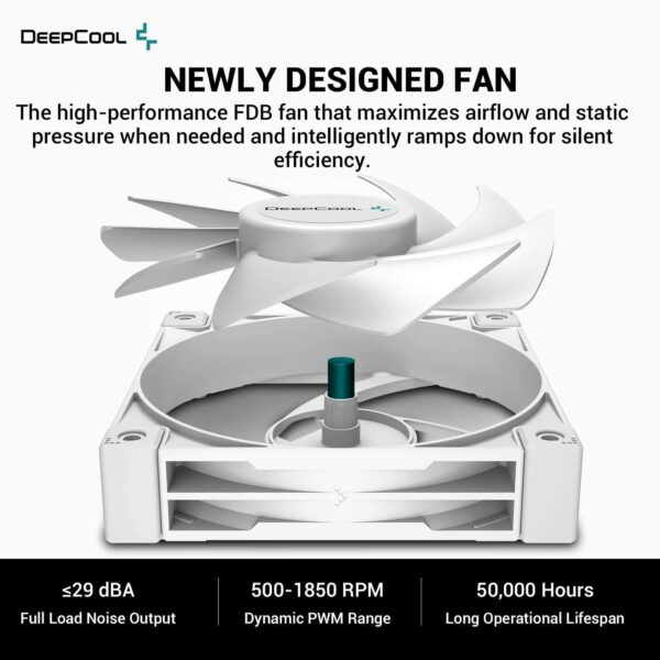 DeepCool AK400 CPU Air Cooler 220w TDP 6mm x 4 Nickel Plated Copper Heat Pipes CPU Cooler with PWM 120mm FDB Fan 1850RPM for Intel LGA 1700/1200/1151/1150/1155 AMD AM5/AM4, White -  R-AK400-WHNNMN-G-1