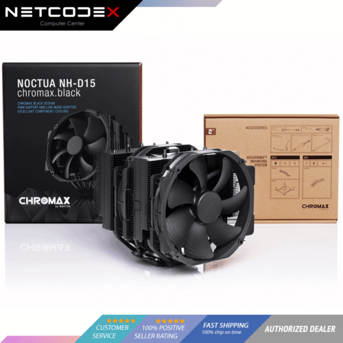 Noctua NH-D15 chromax.black, **NEW LGA 1700 support** 140mm dual-tower CPU cooler (Black) for Intel and AMD NH D15 Chromax Black - NH-D15 CH.BK