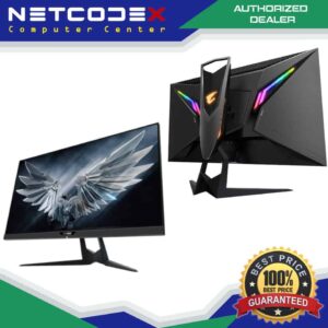 Gigabyte FI27Q-P 27" Frameless Gaming Monitor, QHD 1440p, 95% DCI-P3 Color Accurate IPS Panel, 1ms 165 Hz, HDR, G-SYNC Compatible and FreeSync Premium, Height/Tilt/Rotation Adjustable, VESA FI27QP