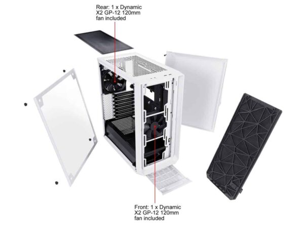 Fractal Design Meshify C WHITE ATX High-Airflow Compact Light Tint Tempered Glass Window Mid Tower Computer Case, FD-CA-MESH-C-WT-TGC