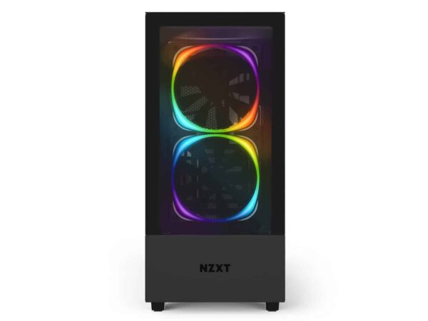 NZXT H510 Elite Black - Premium Mid-Tower ATX Case PC Gaming Case - Dual-Tempered Glass Panel - Front I/O USB Type-C Port - Vertical GPU Mount - Integrated RGB Lighting - Water-Cooling Ready - 2 Aer RGB 2 140mm included - CA-H510E-B1
