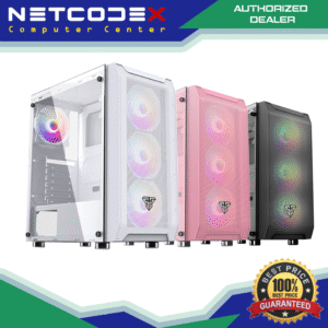Fantech Aero CG80 with 4 RGB Fans Mid Tower Case Black/White/Pink