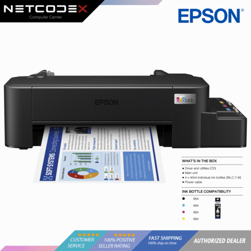 Epson L121 Ink Tank Inkjet Printer - Ink Tank System | L 121 up to A4 paper size | Single function - Print only