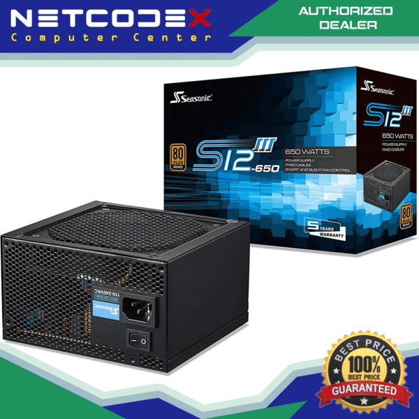 Seasonic S12 III 650 SSR-650GB3 650W 80+ Bronze, ATX12V & EPS12V, Direct Output, Smart & Silent Fan Control, S12III Power Supply
