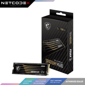 MSI SPATIUM M480 PCIe 4.0 NVMe M.2 2TB Internal SSD PCIe Gen4 NVMe 1.4 3D NAND 1400 TBW (SPATIUM M480 PCIe 4.0 NVMe M.2 2TB) - 3 Year Warranty
