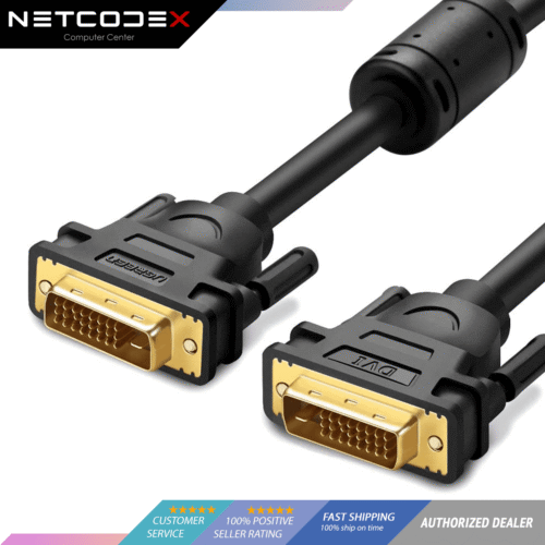 UGREEN DVI-D 24+1 Dual Link Male to Male Cable Gold Plated 1.5m DV101 OD8.5MM 11606