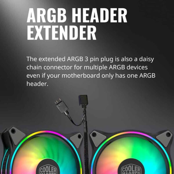 Cooler Master MasterFan 3 in 1 (3 pack) MF120 Halo Duo-Ring Addressable RGB Lighting 120mm 3 Pack w/ 24 Independently-Controlled LEDS, Absorbing Rubber Pads, PWM Static Pressure for Computer Case & Liquid Radiator (MFL-B2DN-183PA-R1)