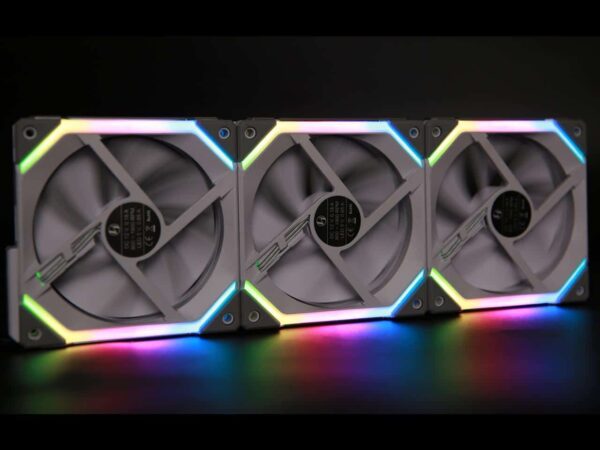 LIAN LI UNI FAN SL120 RGB WHITE 3X 3PACK 12CM/120MM FAN PACK WITH CONTROLLER | UF-SL120-3W | SL 120 | 3 in 1 | 3in1