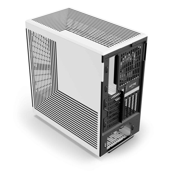 HYTE Y40 Mainstream Vertical GPU Case ATX Mid Tower Gaming Case with PCI Express 4.0 x 16 Riser Cable Included, Black/White - CS-HYTE-Y40-BW