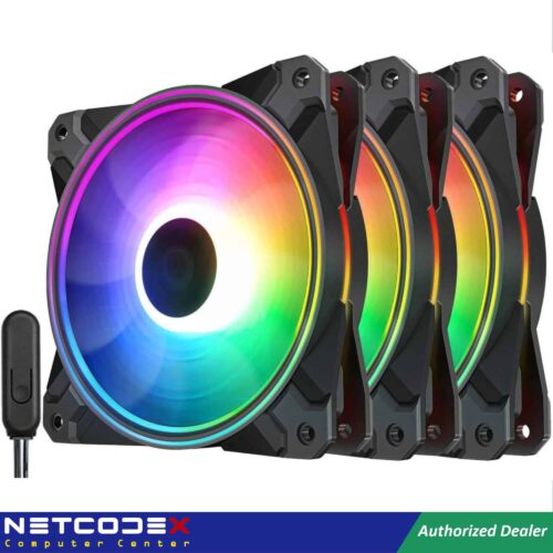 Deepcool CF 120 PLUS 3 in 1 Customisable Addressable RGB LED Lighting, 3X FANS CF120 Plus CF-120 Plus CF120+ (LD2-DP-F12-AR-CF120P-3P)