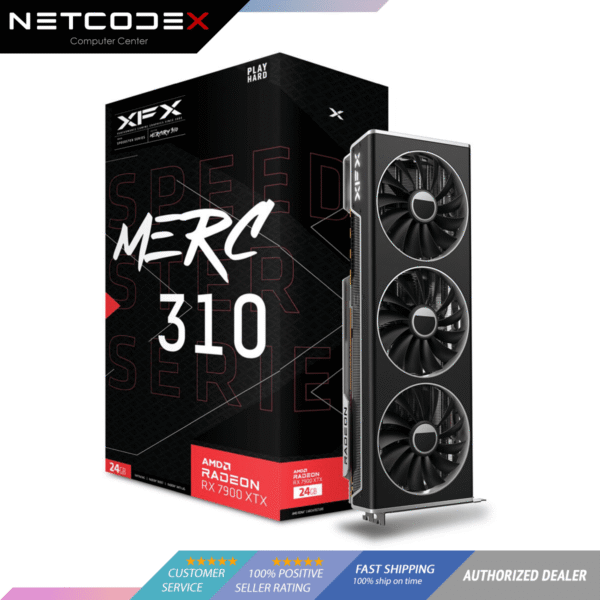 XFX SPEEDSTER MERC 310 AMD Radeon RX 7900 XTX Black Edition 24GB GDDR6 Gaming Graphics Card - RX-79XMERCB9