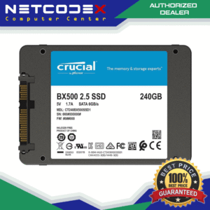 Crucial BX500 240GB 3D NAND SATA 2.5-Inch Internal SSD, up to 540 MB/s - CT240BX500SSD1 3 years Manufacturer's Warranty
