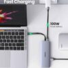 UGREEN USB C Hub 9 in 1 USB Type C HDMI Multiport Adapter Dock with 4K HDMI VGA Gigabit Ethernet PD Charging 3 USB 3.0 Ports SD Card Reader RJ45 Compatible for MacBook Pro Air 2021 2020 2019 2018 Dell XPS CM179 - 40873