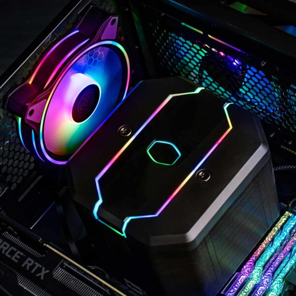 Cooler Master MasterFan 3 in 1 (3 pack) MF120 Halo Duo-Ring Addressable RGB Lighting 120mm 3 Pack w/ 24 Independently-Controlled LEDS, Absorbing Rubber Pads, PWM Static Pressure for Computer Case & Liquid Radiator (MFL-B2DN-183PA-R1)