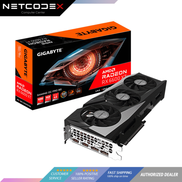 GIGABYTE Radeon RX 6600 XT GAMING OC PRO 8G Graphics Card, WINDFORCE 3X Cooling System, 8GB 128-bit GDDR6, 6600XT -- GV-R66XTGAMINGOC-PRO-8GD Video Card