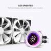 NZXT Kraken Z73 RGB 360mm White **LGA 1700 bracket included** - RL-KRZ73-RW - AIO RGB CPU Liquid Cooler - Customizable LCD Display - Improved Pump - Powered by CAM V4 - RGB Connector - AER RGB 2 120mm Radiator Fans (3 Included) LGA1700 Support