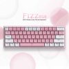 Redragon K617 Fizz 60% Wired RGB Gaming Keyboard, 61 Keys Compact Mechanical Keyboard w/Pink and White Color Keycaps Red Switch
