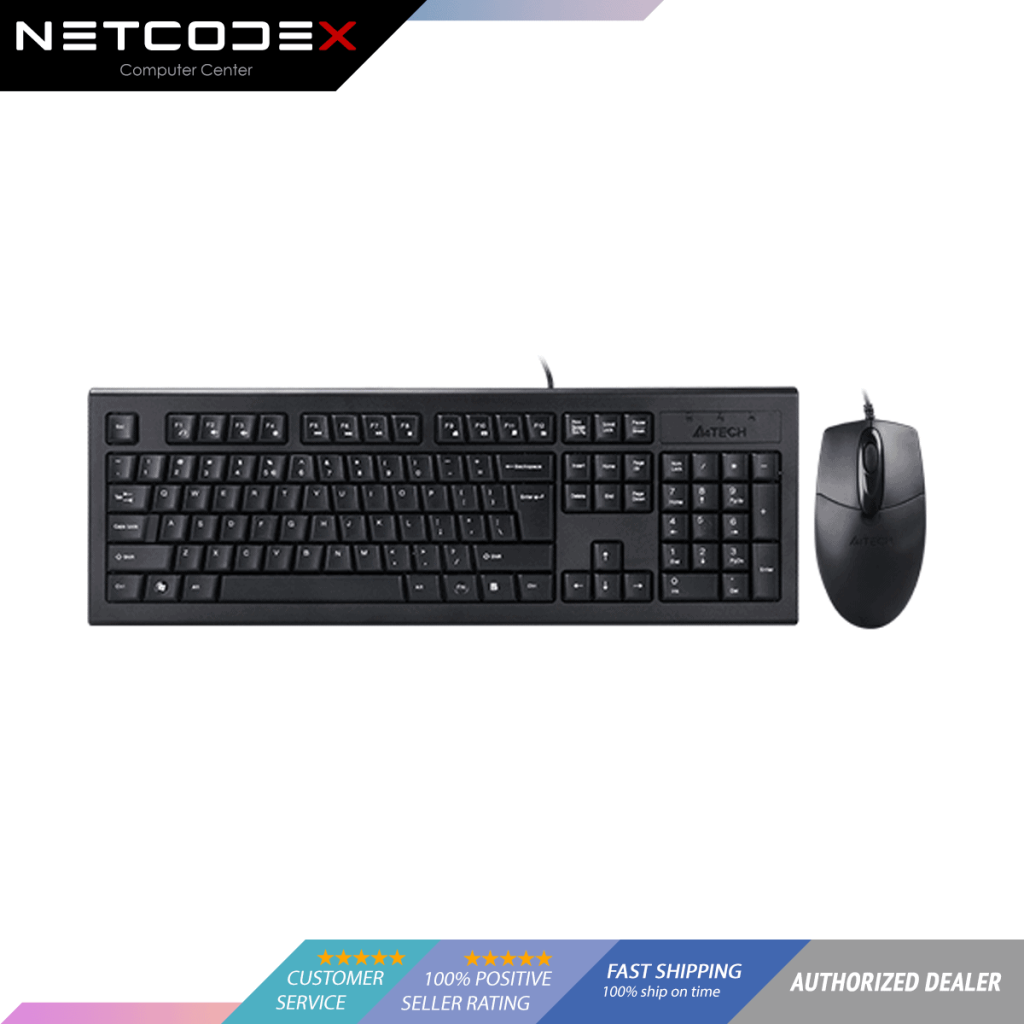 Netcodex.ph A4tech KRS8572 Keyboard and Mouse Usb Black, AShape