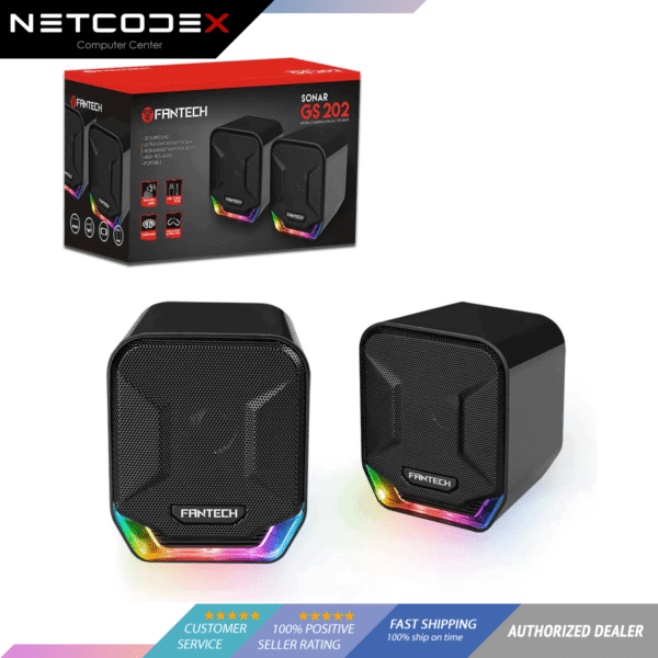 FANTECH GS202 SONAR Speaker Mini RGB Lighting Speaker HIFI Subwoofer Speaker For Laptop Desktop PC