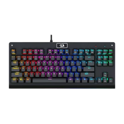 Redragon K552 Mechanical Gaming Keyboard 87 Key Rainbow LED Backlit Wired with Anti-Dust Proof Switches for Windows PC (Black Keyboard, Red Switches)