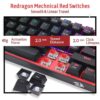 Redragon K617 Fizz 60% Wired RGB Gaming Keyboard, 61 Keys Compact Mechanical Keyboard w/Black Color Keycaps Red Switch