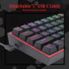 Redragon K617 Fizz 60% Wired RGB Gaming Keyboard, 61 Keys Compact Mechanical Keyboard w/Black Color Keycaps Red Switch